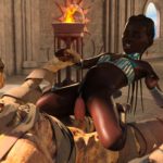 Two Cocks for a Little Ebony Loli 3D Lolicon Art