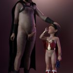 dad and naked daughter in festive costumes role play and sex 3d